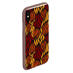 Чехол iPhone XS Max матовый Hot Flames - паттерн, цвет: 3D-коричневый — фото 2