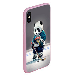 Чехол iPhone XS Max матовый Panda striker of the Florida Panthers, цвет: 3D-розовый — фото 2