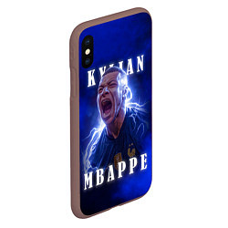Чехол iPhone XS Max матовый Килиан Мбаппе сборная Франции, цвет: 3D-коричневый — фото 2