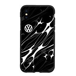Чехол iPhone XS Max матовый Volkswagen - острые линии, цвет: 3D-черный