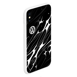 Чехол iPhone XS Max матовый Volkswagen - острые линии, цвет: 3D-белый — фото 2