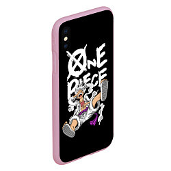 Чехол iPhone XS Max матовый One piece - gear 5 luffy, цвет: 3D-розовый — фото 2