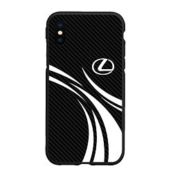 Чехол iPhone XS Max матовый Lexus - carbon line, цвет: 3D-черный