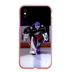 Чехол iPhone XS Max матовый Sergey Bobrovsky - goalkeeper - Columbus blue jack