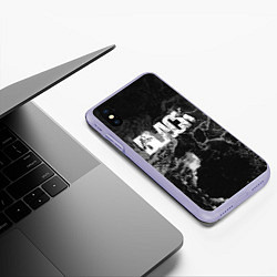 Чехол iPhone XS Max матовый Black - abstract, цвет: 3D-светло-сиреневый — фото 2