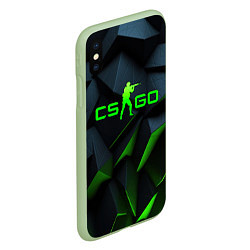 Чехол iPhone XS Max матовый CSGO green texture logo, цвет: 3D-салатовый — фото 2