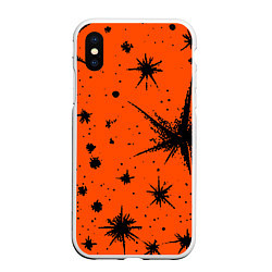 Чехол iPhone XS Max матовый Огненный оранжевый абстракция, цвет: 3D-белый