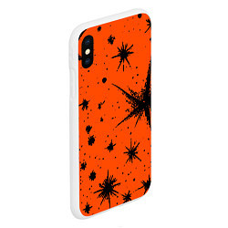 Чехол iPhone XS Max матовый Огненный оранжевый абстракция, цвет: 3D-белый — фото 2