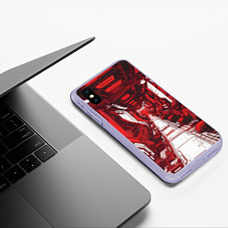 Чехол iPhone XS Max матовый Красная комната киберпанк, цвет: 3D-светло-сиреневый — фото 2