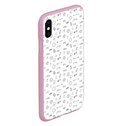 Чехол iPhone XS Max матовый Спортивные аксессуары паттерн, цвет: 3D-розовый — фото 2