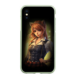 Чехол iPhone XS Max матовый Девушка лисица
