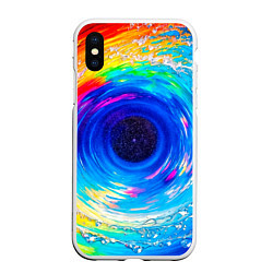 Чехол iPhone XS Max матовый Портал водоворот в иное измерение, цвет: 3D-белый