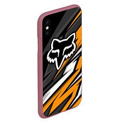 Чехол iPhone XS Max матовый Fox motocross racing - orange, цвет: 3D-малиновый — фото 2