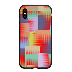 Чехол iPhone XS Max матовый Веселая разноцветная клетка