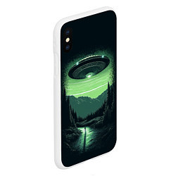 Чехол iPhone XS Max матовый НЛО в лесу, цвет: 3D-белый — фото 2