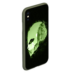 Чехол iPhone XS Max матовый Пещера в форме головы пришельца, цвет: 3D-темно-зеленый — фото 2