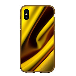 Чехол iPhone XS Max матовый Желтая футболка, цвет: 3D-коричневый