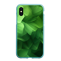 Чехол iPhone XS Max матовый Green lighting background