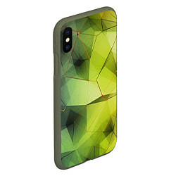 Чехол iPhone XS Max матовый Зеленая текстура объемная, цвет: 3D-темно-зеленый — фото 2