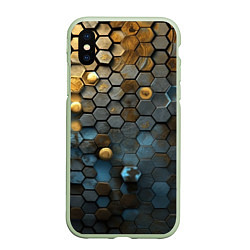 Чехол iPhone XS Max матовый Позолоченая броня, цвет: 3D-салатовый
