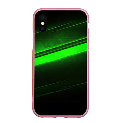 Чехол iPhone XS Max матовый Green line