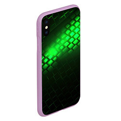 Чехол iPhone XS Max матовый Неоновые зеленые пластины, цвет: 3D-сиреневый — фото 2