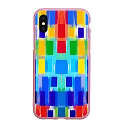 Чехол iPhone XS Max матовый Colorful strips - pop art - vogue