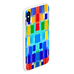 Чехол iPhone XS Max матовый Colorful strips - pop art - vogue, цвет: 3D-белый — фото 2