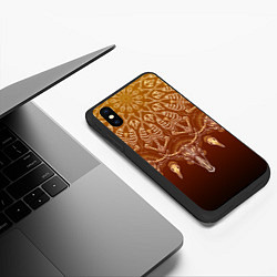 Чехол iPhone XS Max матовый Большая костяная мандала, цвет: 3D-черный — фото 2