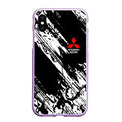 Чехол iPhone XS Max матовый Mitsubishi - белый пятна, цвет: 3D-сиреневый