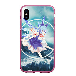 Чехол iPhone XS Max матовый Touhou Project Чирно, цвет: 3D-малиновый