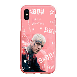 Чехол iPhone XS Max матовый Lil Peep тату розовый