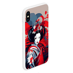 Чехол iPhone XS Max матовый Geisha vector style, цвет: 3D-белый — фото 2