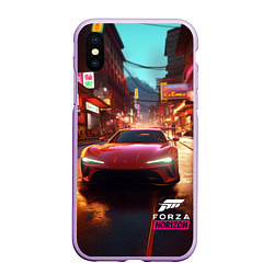 Чехол iPhone XS Max матовый Forza Horizon Tokio, цвет: 3D-сиреневый