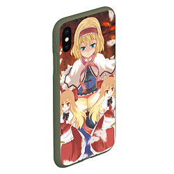 Чехол iPhone XS Max матовый Touhou Project Алиса Маргатройд, цвет: 3D-темно-зеленый — фото 2