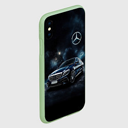 Чехол iPhone XS Max матовый Mercedes Benz galaxy, цвет: 3D-салатовый — фото 2