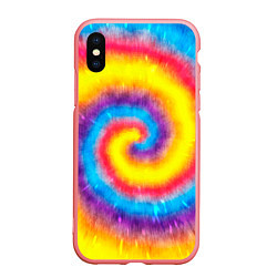 Чехол iPhone XS Max матовый Тай-дай сочные цвета, цвет: 3D-баблгам