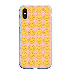 Чехол iPhone XS Max матовый Smiley, цвет: 3D-голубой