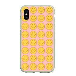 Чехол iPhone XS Max матовый Smiley, цвет: 3D-салатовый