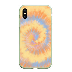 Чехол iPhone XS Max матовый Tie-Dye дизайн, цвет: 3D-салатовый