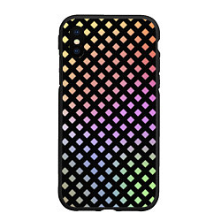 Чехол iPhone XS Max матовый Цветной под сеткой имитация, цвет: 3D-черный