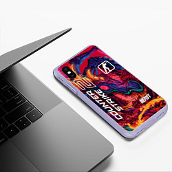 Чехол iPhone XS Max матовый CS 2 hyper beast, цвет: 3D-светло-сиреневый — фото 2