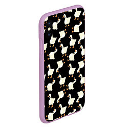 Чехол iPhone XS Max матовый Паттерн с гусями, цвет: 3D-сиреневый — фото 2