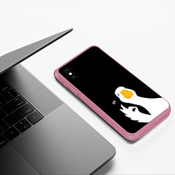 Чехол iPhone XS Max матовый Ок гусь, цвет: 3D-малиновый — фото 2