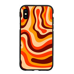 Чехол iPhone XS Max матовый Ретро текстура линий