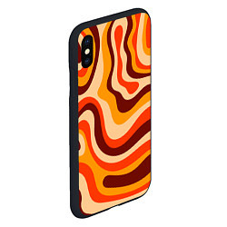 Чехол iPhone XS Max матовый Ретро текстура линий, цвет: 3D-черный — фото 2