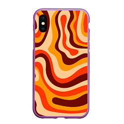 Чехол iPhone XS Max матовый Ретро текстура линий