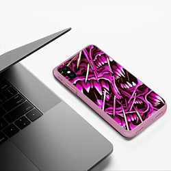 Чехол iPhone XS Max матовый Розовые кислотные клыки, цвет: 3D-розовый — фото 2