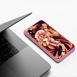 Чехол iPhone XS Max матовый Touhou Project Фландр Scarlet, цвет: 3D-малиновый — фото 2