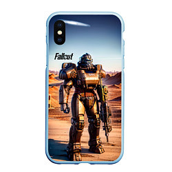 Чехол iPhone XS Max матовый Robot Fallout, цвет: 3D-голубой